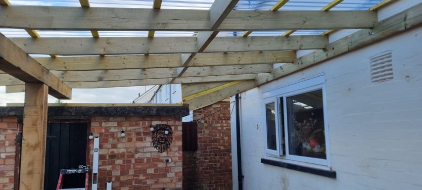 Pergola Install (Porch Roof)