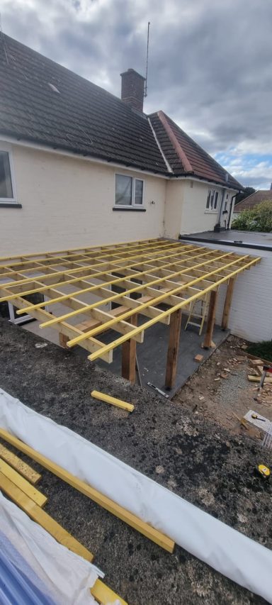 Pergola Install (Porch Roof)