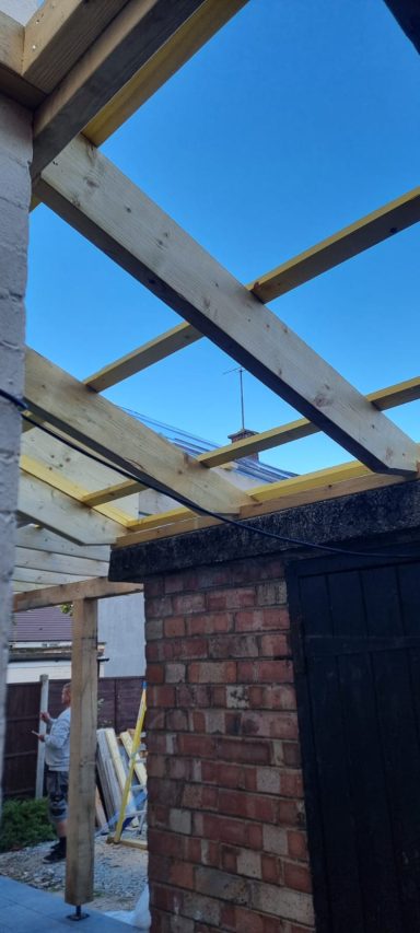 Pergola Install (Porch Roof)